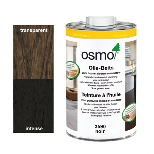 Teinture à l'huile OSMO noire pour bois et parquet